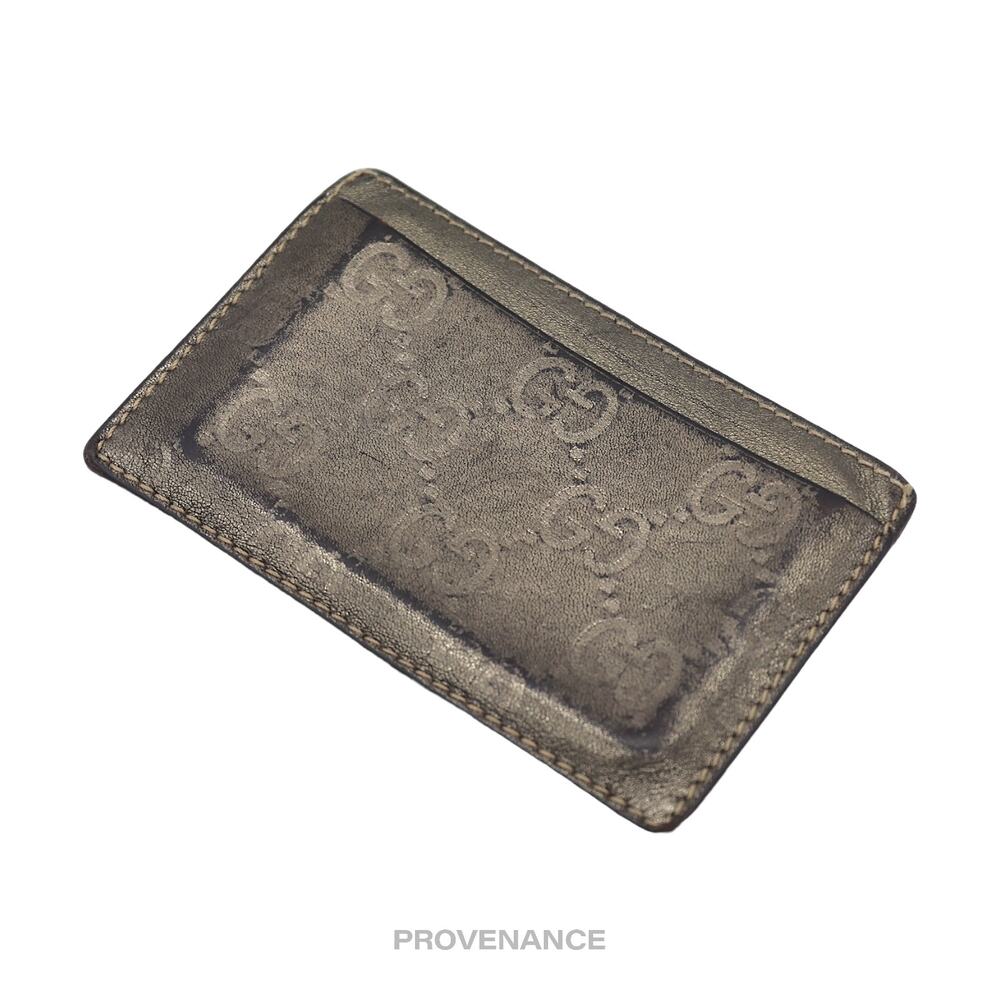 🔴 Gucci Card Holder Wallet - Metallic Bronze Guccissima - Picture 5 of 6